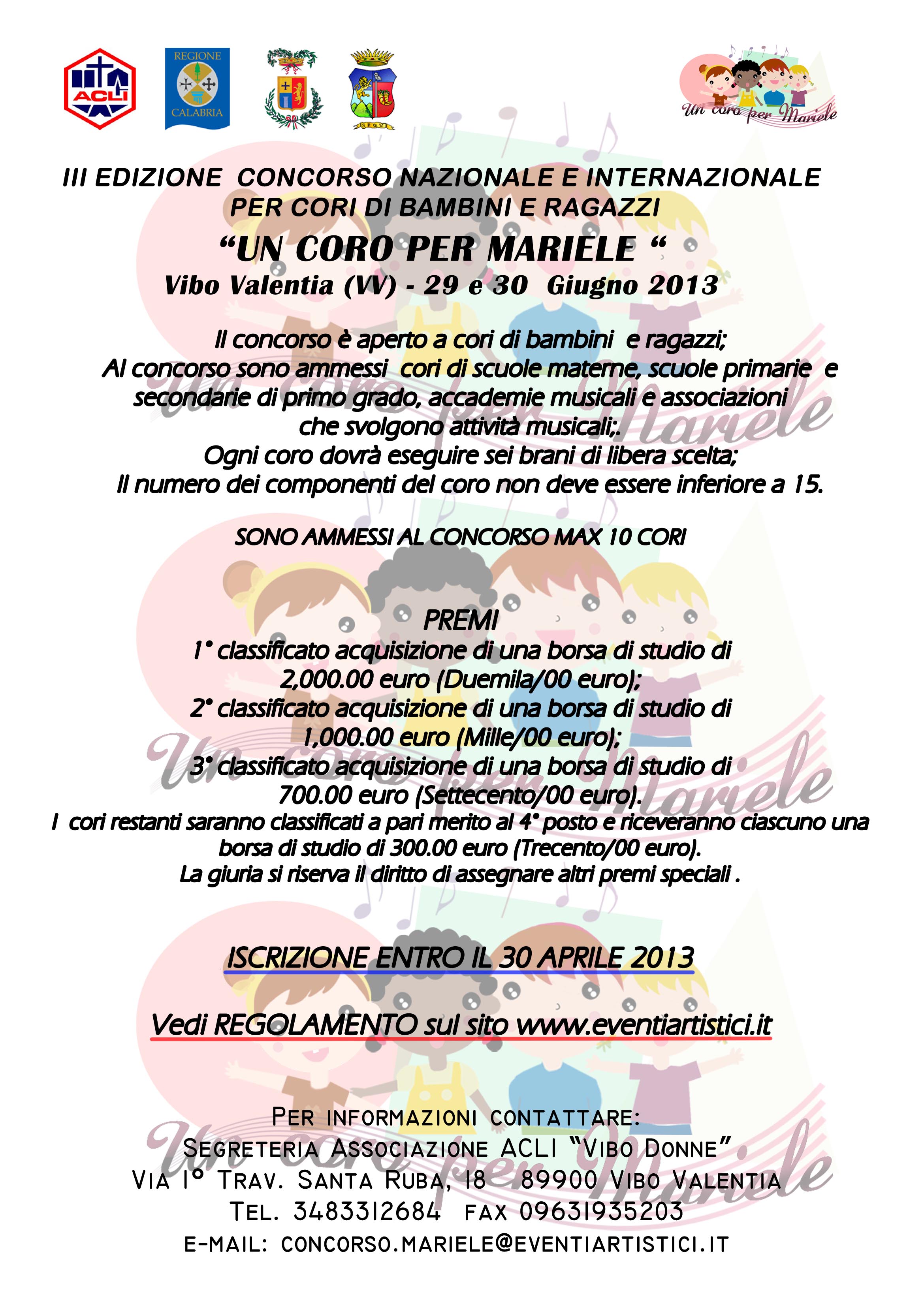 Un Coro per Mariele 2013